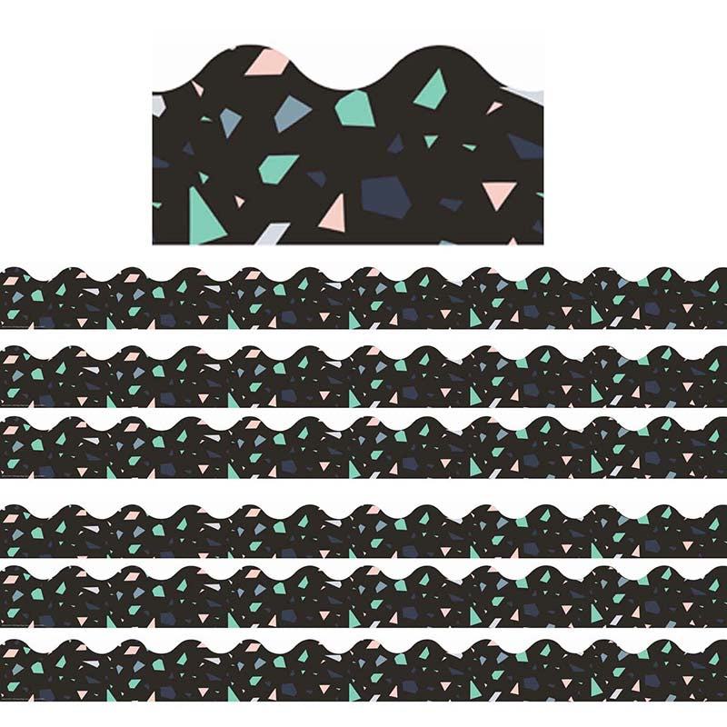 (6 PK) BLCK TERRAZZO WIDE DIECUT