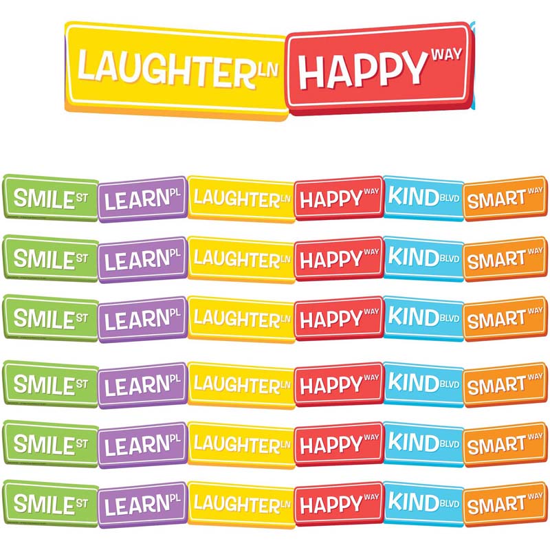 (6 PK) HAPPY STREET SGNS DECO TRIM