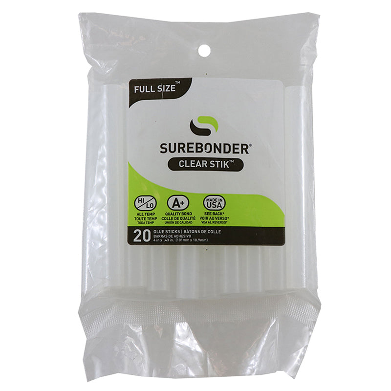 FULL CLEAR HOT GLUE STICK 20 PK