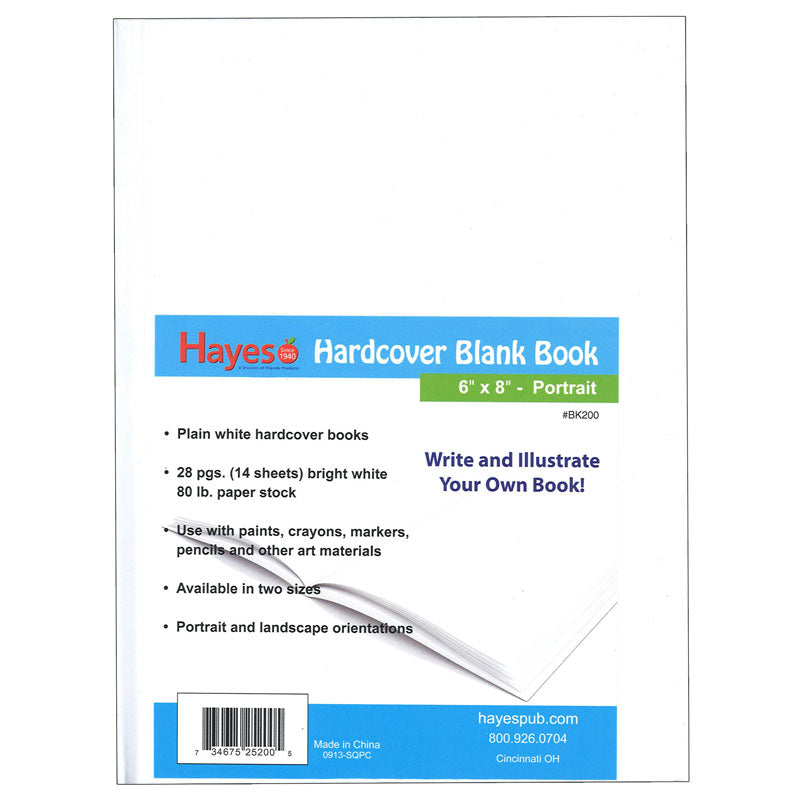PLAIN WHITE BLANK BOOK 6W X 8H