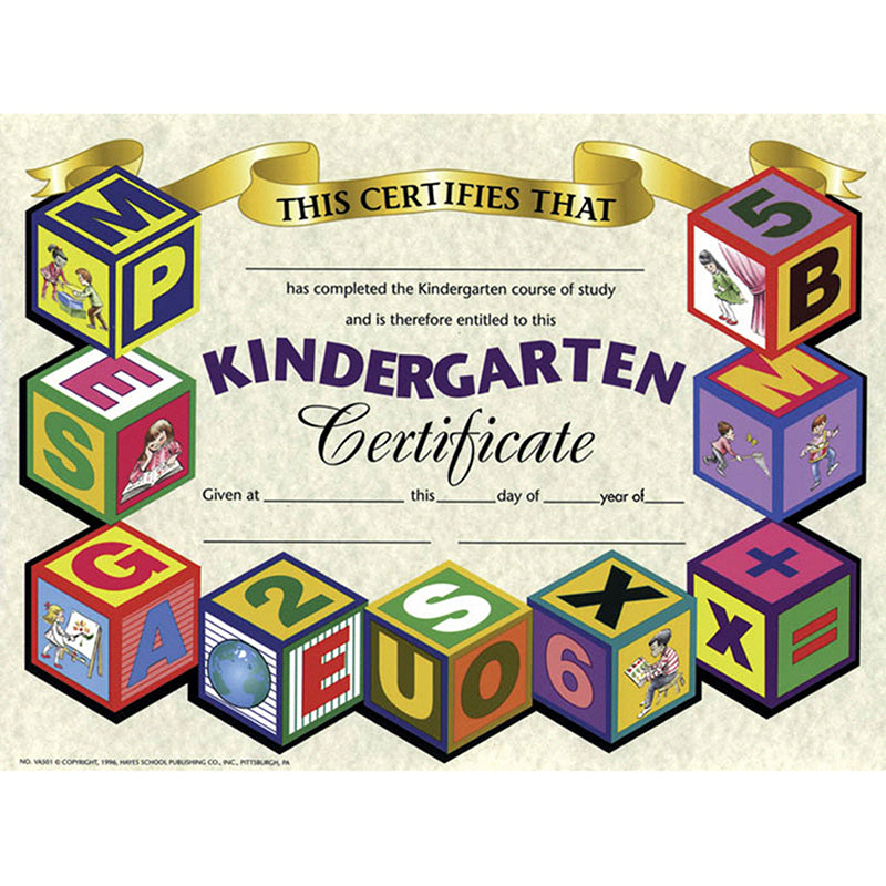 CERTIFICATES KINDERGARTEN 30/PK