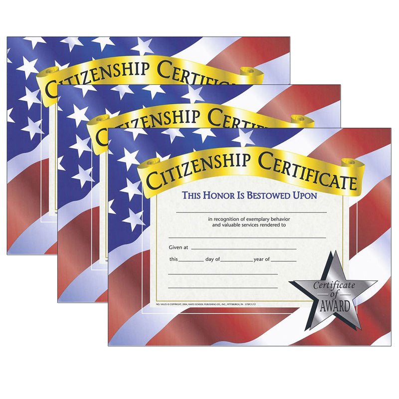 (3 PK) CERTIFICATES CITIZENSHIP