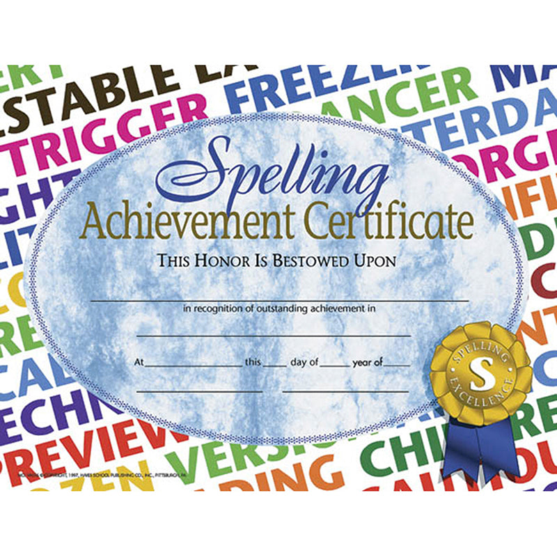 SPELLING ACHIEVEMENT 30/PK 8.5X11