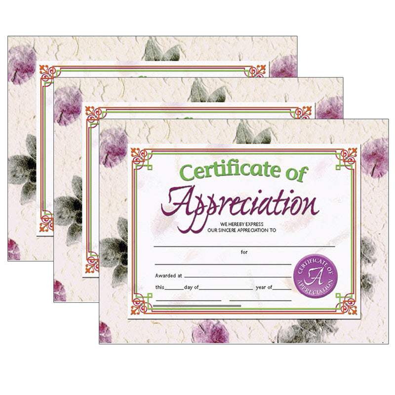 (3 PK) CERTIFICATES OF APPRECIATION
