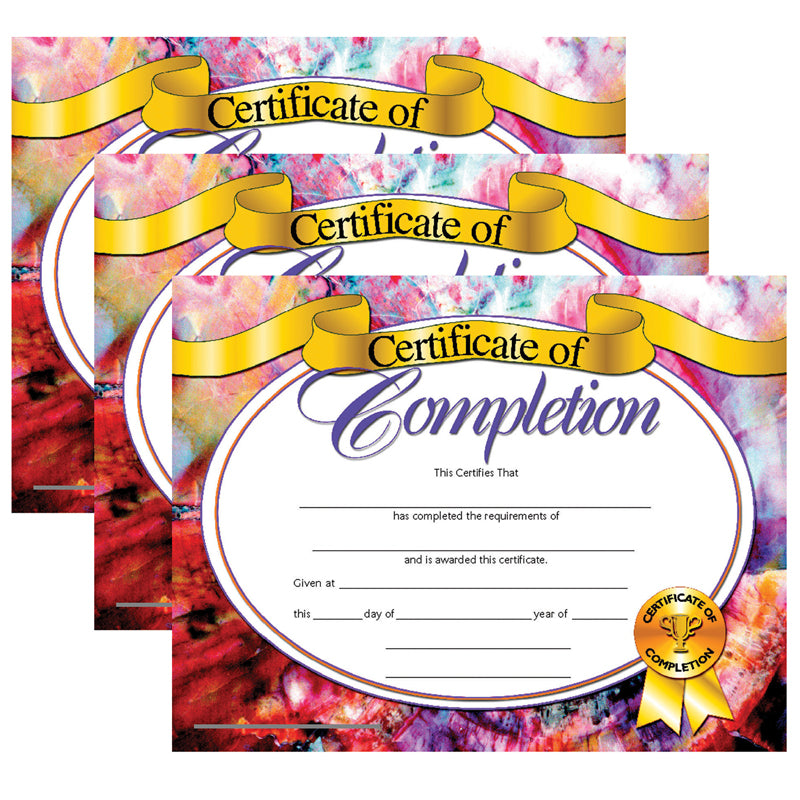 (3 PK) CERTIFICATES OF COMPLETION