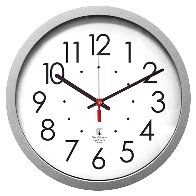 14.5IN SLVER CONT CLOCK 12.5IN DIAL