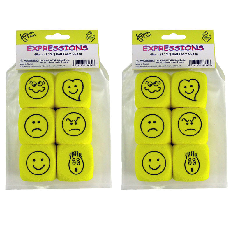(2 PK) FOAM EXPRESSIONS DICE