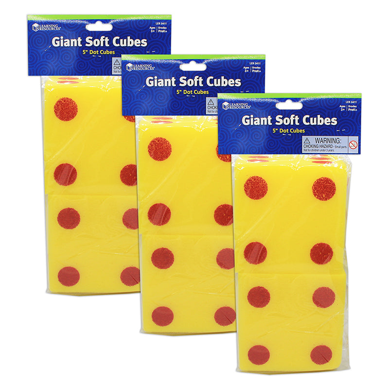 (3 PK) GIANT 5IN SOFT CUBES DOT