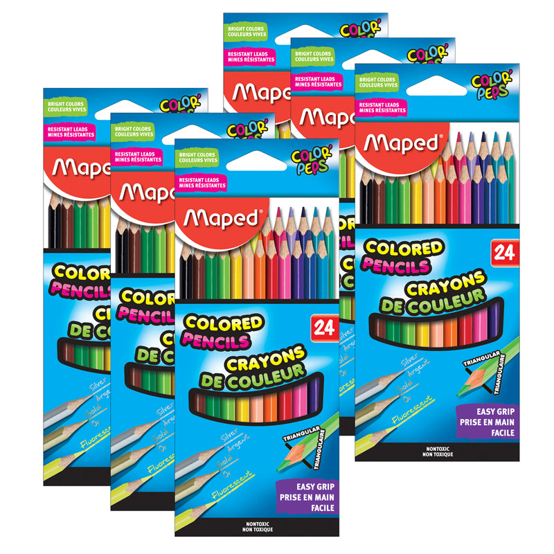 (6 PK) TRIANGULAR COLORED PENCILS