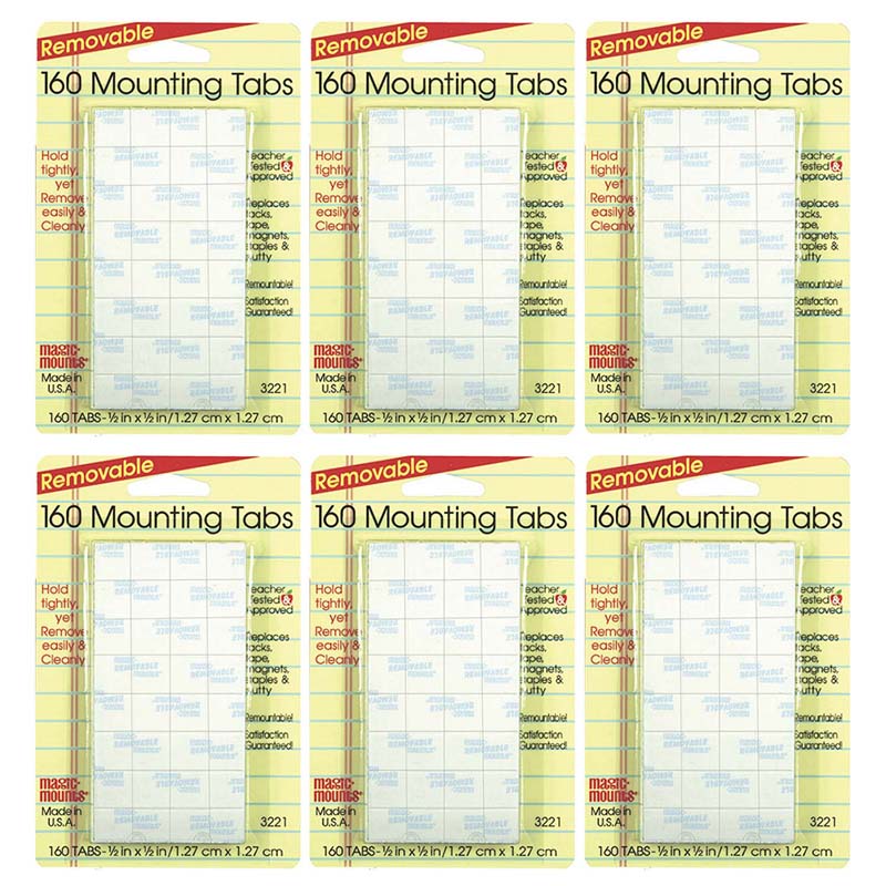 (6 PK) WALL MOUNTING TABS .5X.5IN