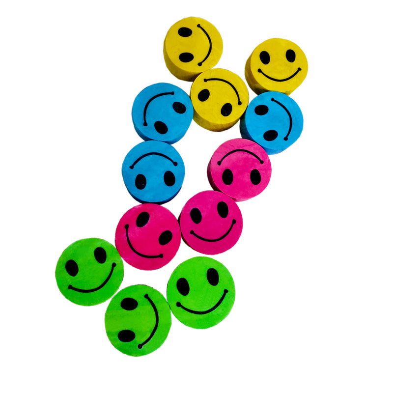 12CT HAPPY FACE PENCIL TOPPERS