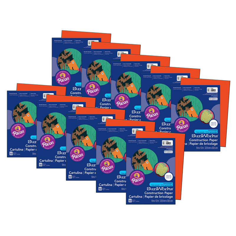 (10 PK) CONSTRUCTION PAPER ORANGE