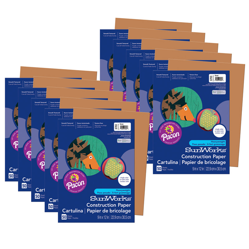 (10 PK) CONSTRUCTION PAPER BROWN