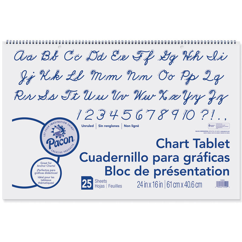 CHART TABLET 24X16 UNRULED 25 CT