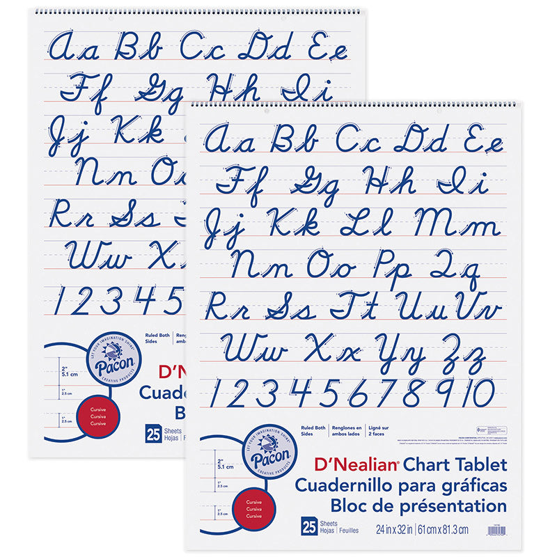 (2 EA) DNEALIAN CHART TABLT CURSIVE