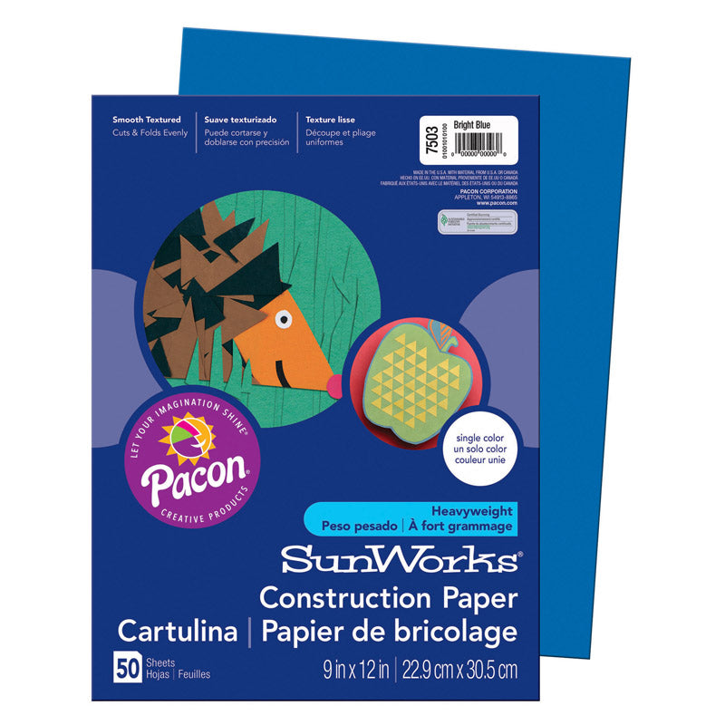 CONSTRUCTION PAPER BRIGHT BLUE 9X12