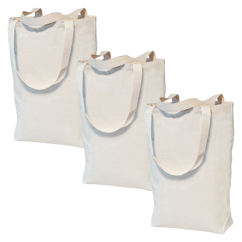 (3 EA) LARGE CANVAS TOTE BAG