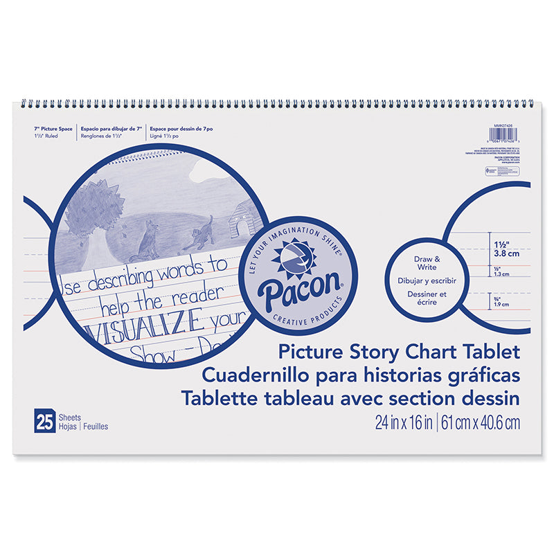 CHART TABLET 24X16 1.5IN RULED