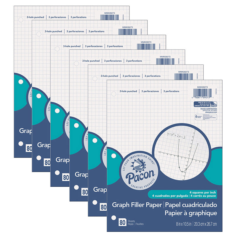 (6 EA) GRAPH PAPER 1/4IN GRID