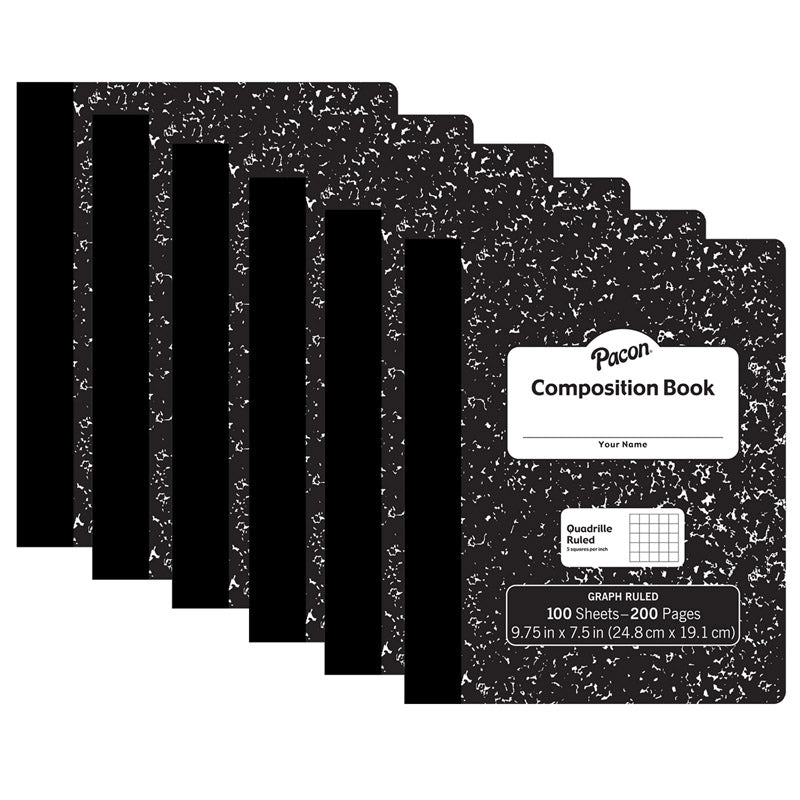 (6 EA) COMPOSITION BOOK BLACK