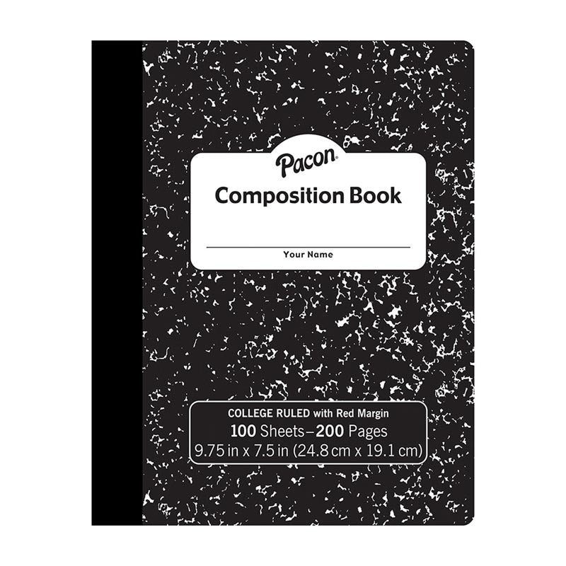 BLACK COMPOSTION BOOK COLLEGE RULED