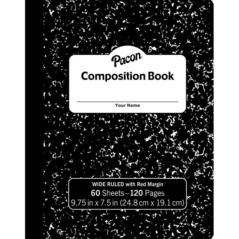 BLACK COMPOSITION BOOK 9.75 X 7.5