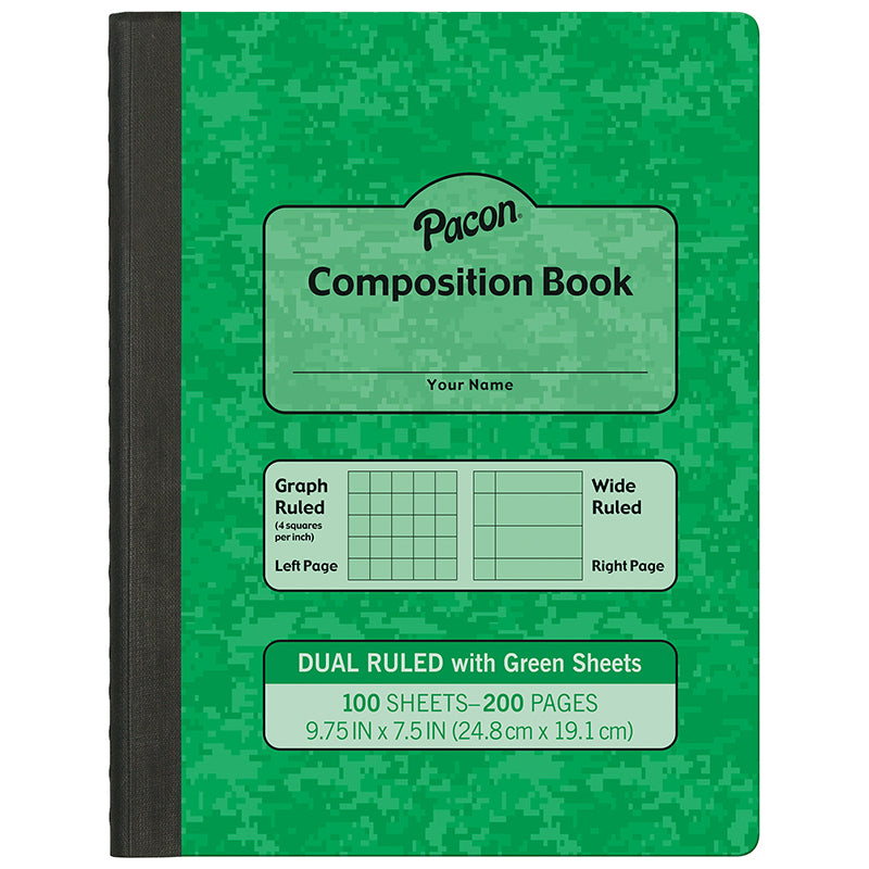 GREEN DUAL RULED COMPOSITION BOOK