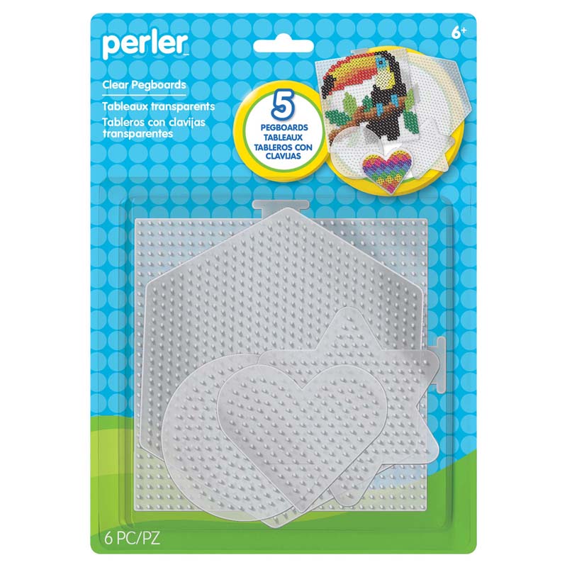 BASIC SHAPES CLEAR PEGBOARDS 5PK