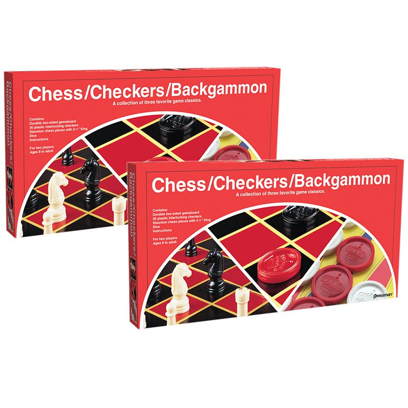 (2 EA) CHESS/CHECKERS/BACKGAMMON