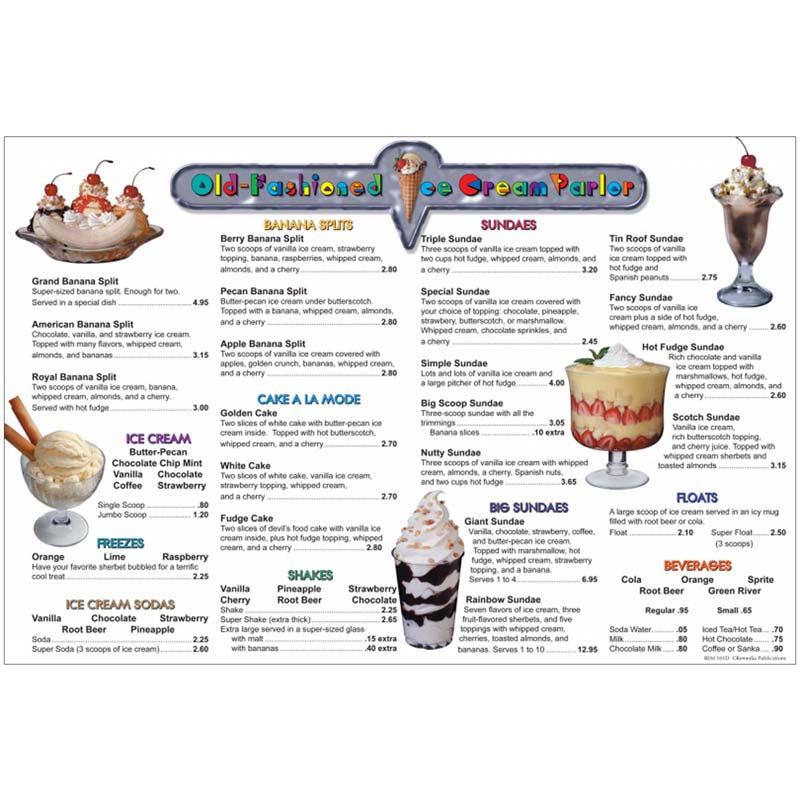 MENU MATH ICE CREAM PARLOR 6PK