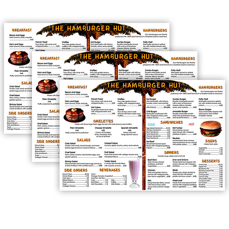 (3 PK) MENU MATH HAMBURGER HUT