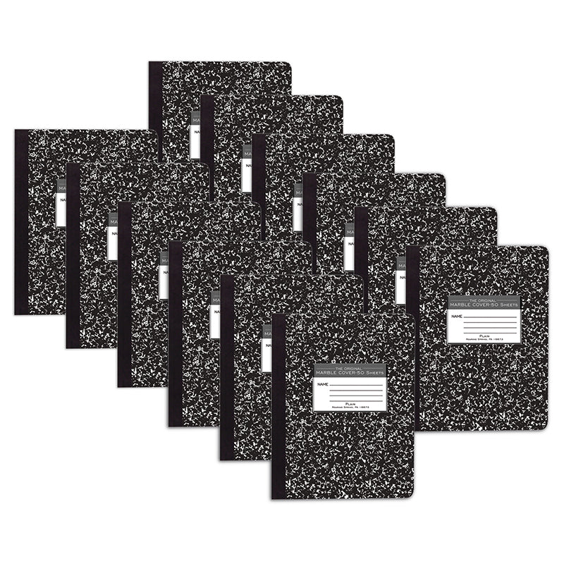 (12 EA) BLK MARBLE COMP BOOK PLAIN