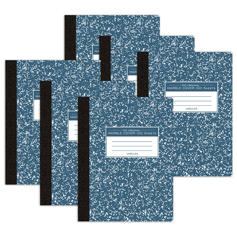 (6 EA) BLUE MARBLE COMP BOOK PLAIN