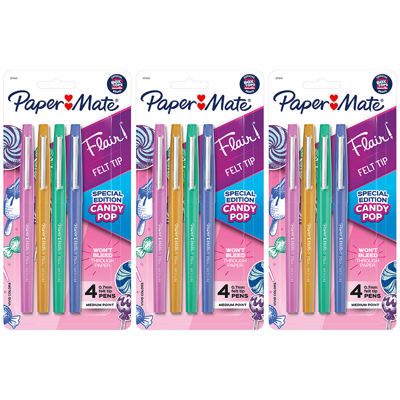 (3 PK) FLAIR 4 COLOR CANDY POP PENS