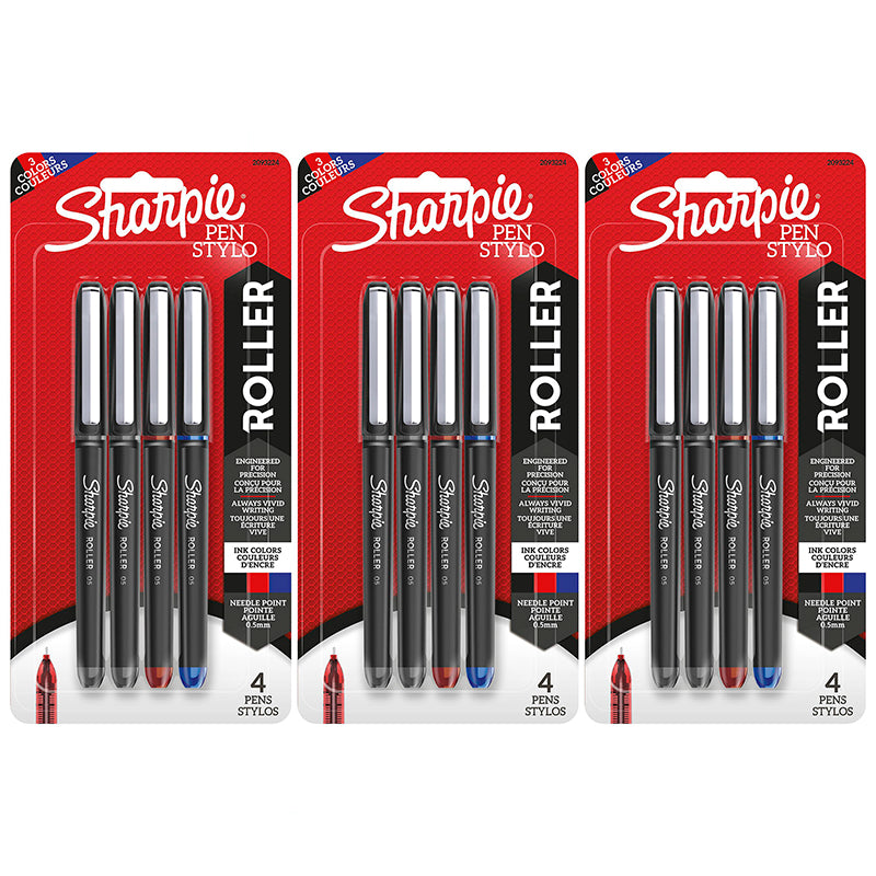 (3 PK) 4CT ROLLER .5 MM 3 COLORS