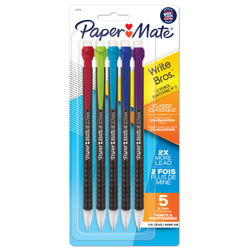 MECHANICAL PENCIL 0.7MM ASST 5CT