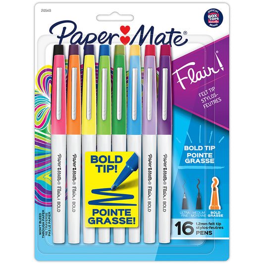16CT MED FLAIR BOLD COLORS PENS
