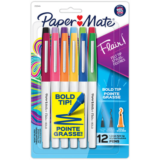 FLAIR BOLD PEN ASSORTED 12CT