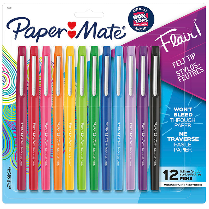 12 COLOR MED PAPER MATE FLAIR PENS