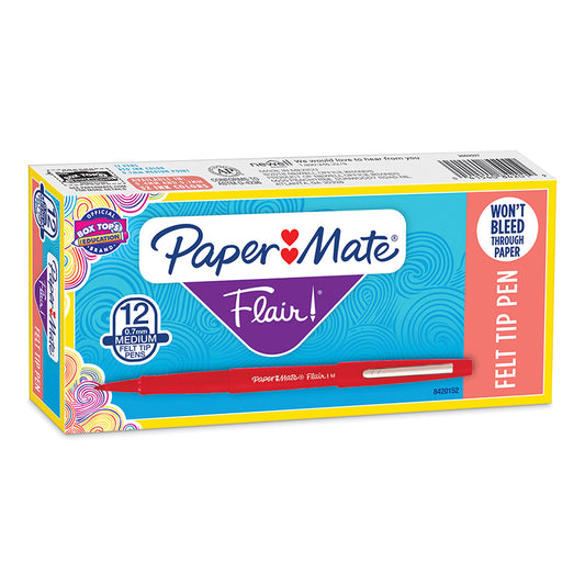 BOX OF 12 RED MEDIUM PAPER MATE