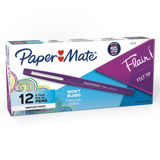 BOX OF 12 PURPLE MEDIUM PAPER MATE