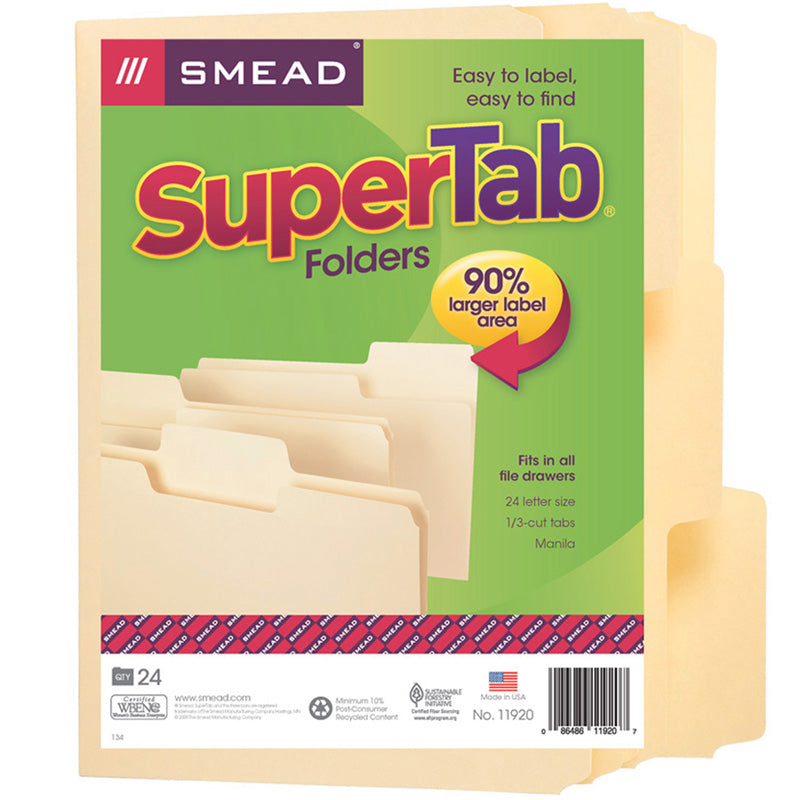 SMEAD 24PK MANILA SUPERTAB