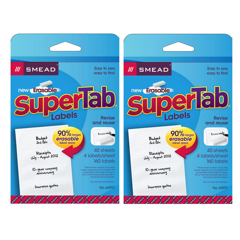 (2 PK) SMEAD ERASABLE SUPERTAB FILE