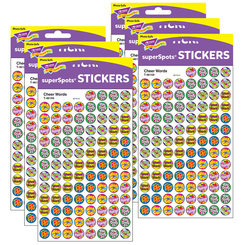 (6 PK) SUPERSPOTS STICKERS CHEER