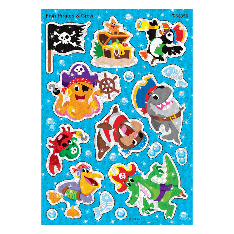 FISH PIRATES & CREW SPARKLE STICKRS