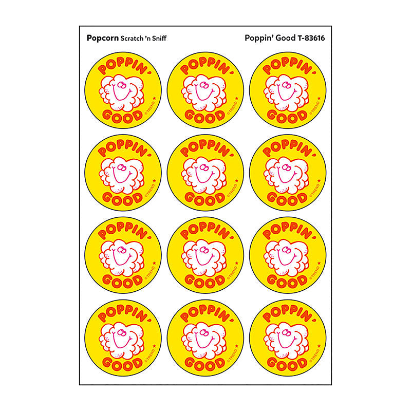 STICKERS 24CT POPPIN GOOD POPCORN