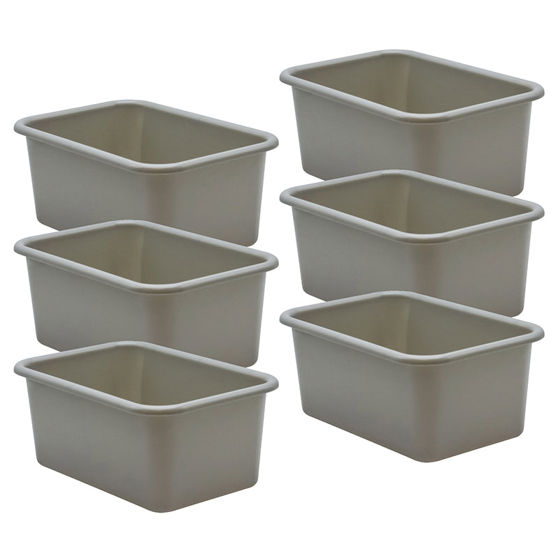 (6 EA) GRAY SMALL PLASTIC STORAGE
