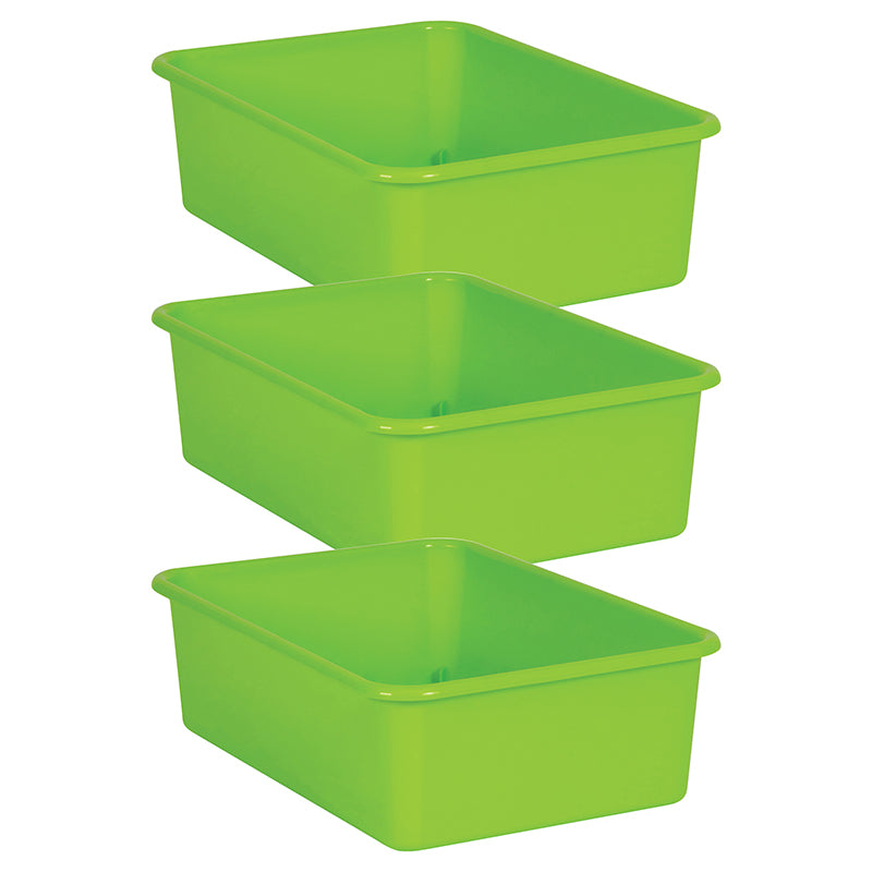 (3 EA) LIME LARGE PLASTIC STORAGE