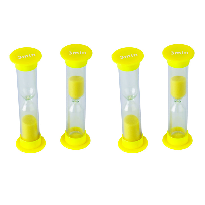 SMALL SAND TIMER 3 MINUTE PACK OF 4