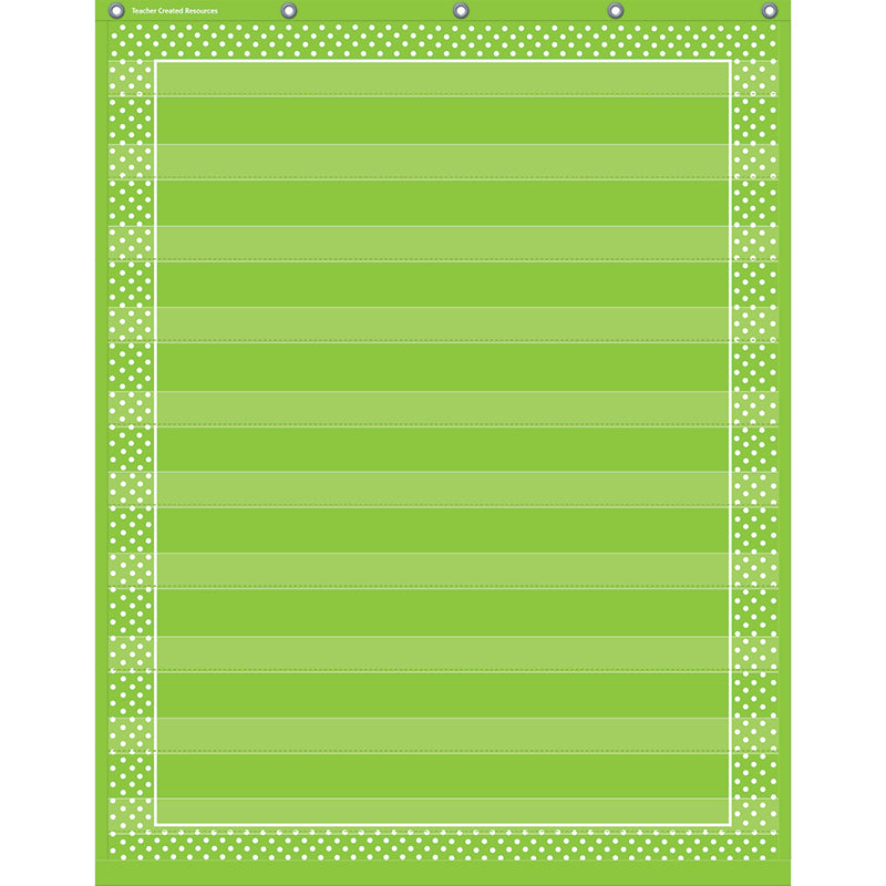 LIME POLKA DOTS 10 POCKET CHART